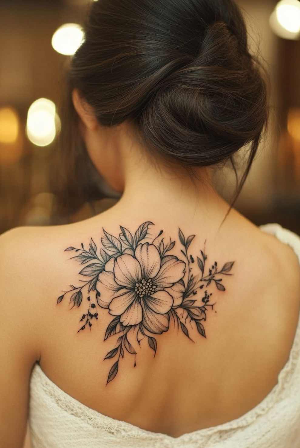 Ladies flowers tattoo 